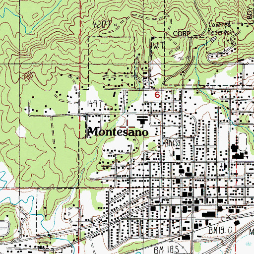 Topographic Map of Simpson Elementary School, WA