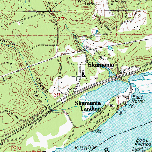 Topographic Map of Skamania School, WA