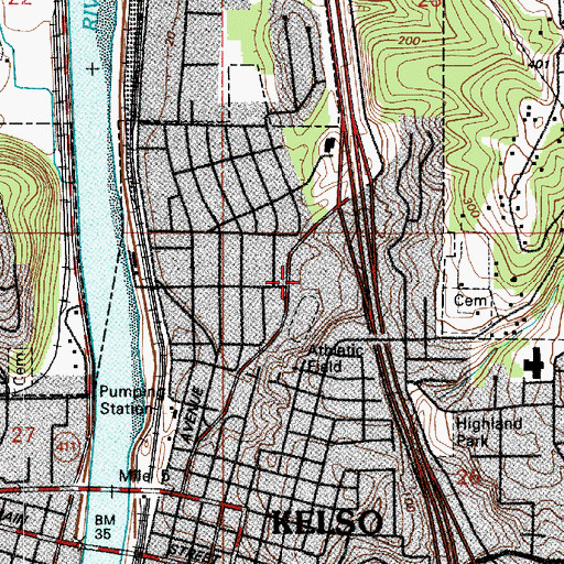 Topographic Map of Huntington Middle School, WA