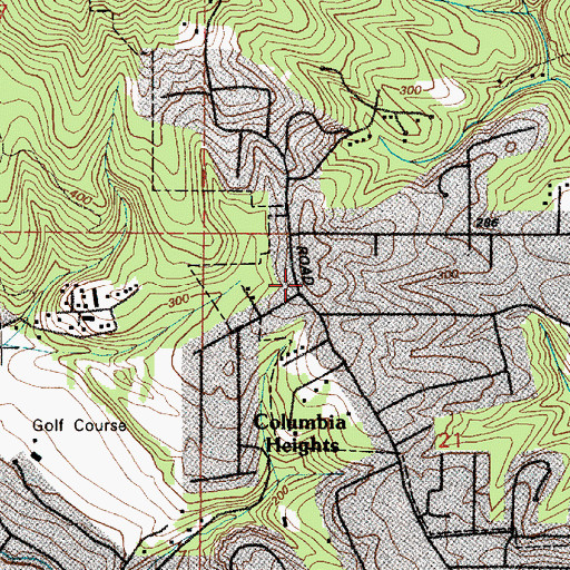 Topographic Map of Columbia Heights Christian Academy, WA