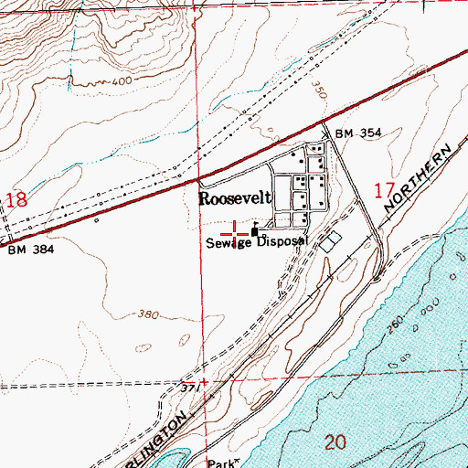 Topographic Map of Roosevelt Elementary School, WA