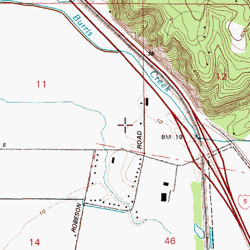 Topographic Map of Woodland High School, WA