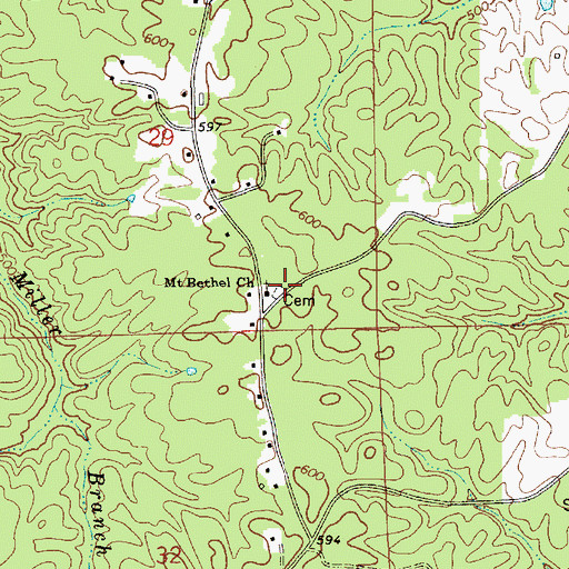 Topographic Map of Mount Bethel Cemetery, AL