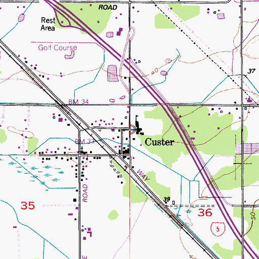 Topographic Map of Custer Elementary School, WA