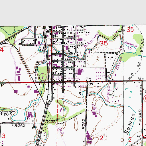 Topographic Map of Sumas Elementary School, WA