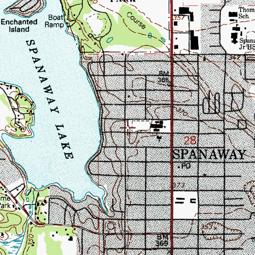 Topographic Map of Spanaway Elementary School, WA
