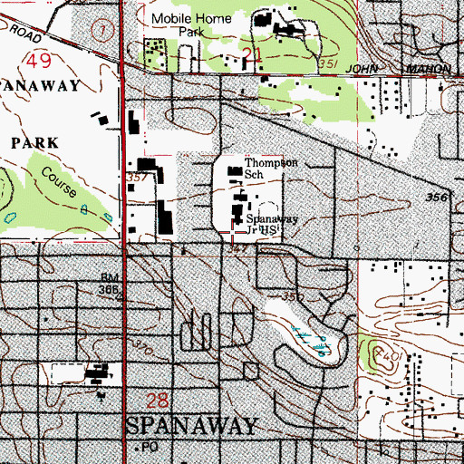 Topographic Map of Chester H Thompson Elementary School, WA
