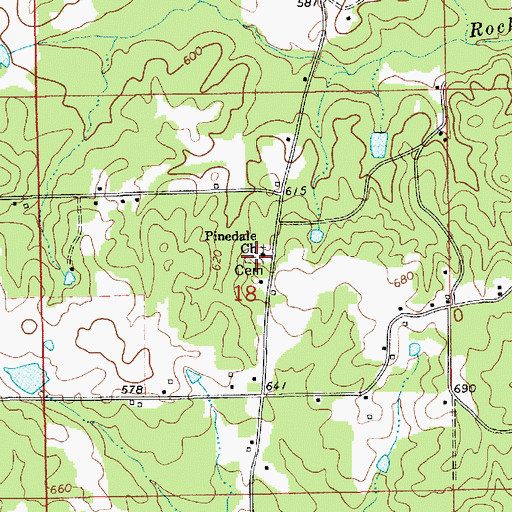 Topographic Map of Pinedale Cemetery, AL