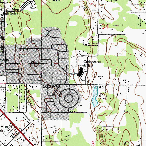 Topographic Map of Cedarcrest Junior High School, WA