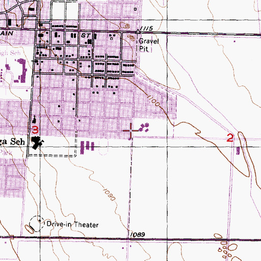 Topographic Map of Scootney Springs Elementary School, WA