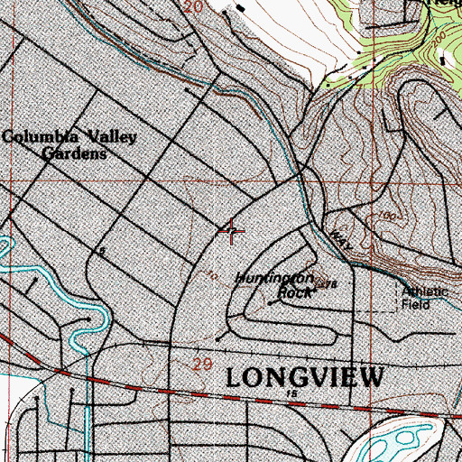 Topographic Map of Columbia Valley Gardens Elementary School, WA