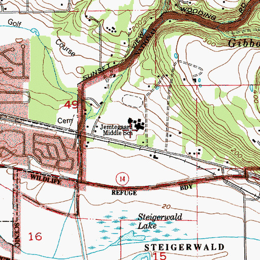 Topographic Map of Jemtegaard Middle School, WA