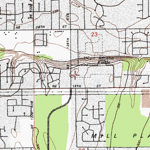 Topographic Map of Cascade Middle School, WA