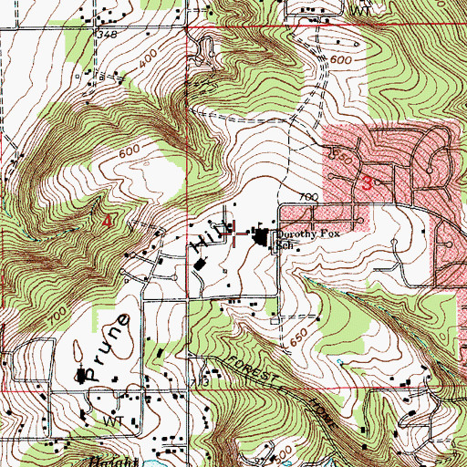 Topographic Map of Dorothy Fox Elementary School, WA
