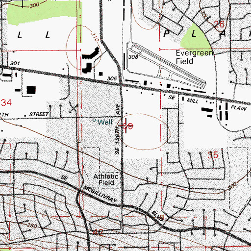 Topographic Map of Crestline Elementary School, WA
