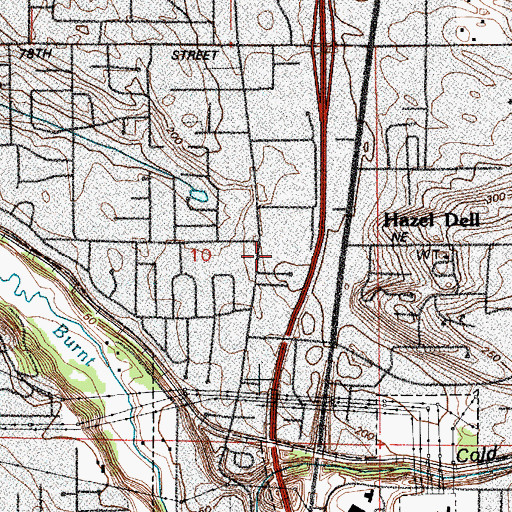 Topographic Map of Hazel Dell Elementary School, WA