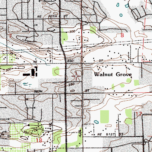 Topographic Map of Walnut Grove Elementary School, WA