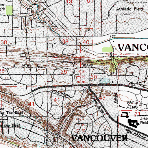 Topographic Map of Martin Luther King Elementary School, WA