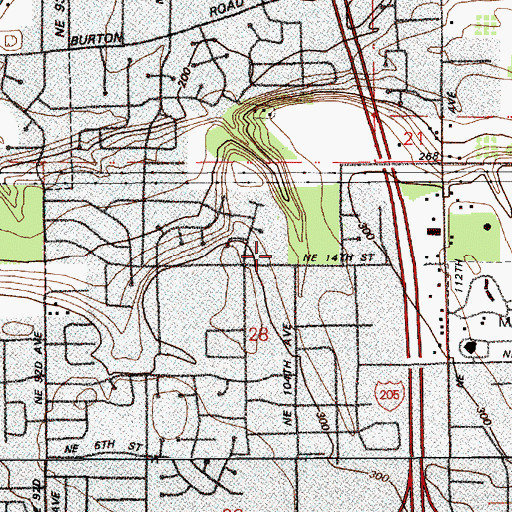 Topographic Map of Vancouver Montessori School, WA