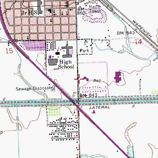 Topographic Map of Central Valley Junior Academy, WA