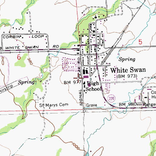 Topographic Map of Mount Adams Middle School, WA