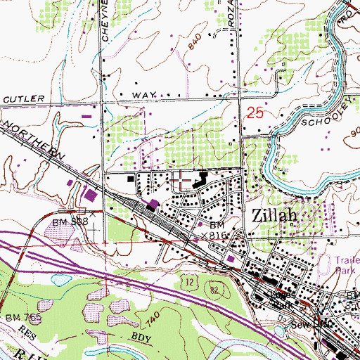 Topographic Map of Hilton Elementary School, WA