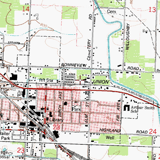 Topographic Map of Grandview Adventist Junior Academy, WA