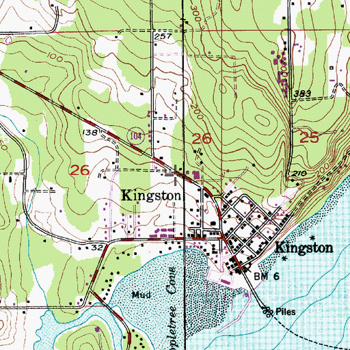 Topographic Map of Kingston Junior High School, WA
