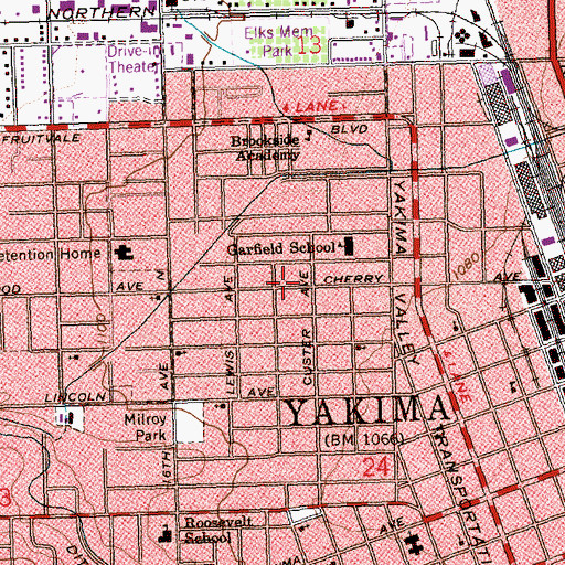 Topographic Map of Lewis and Clark Middle School, WA