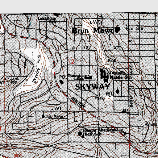 Topographic Map of Thomson Early Childhood Center, WA