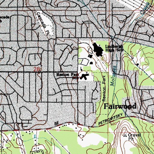 Topographic Map of Renton Park Elementary School, WA
