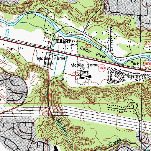 Topographic Map of Aqua Barn Academy, WA