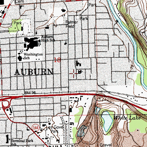 Topographic Map of Valley Christian School, WA