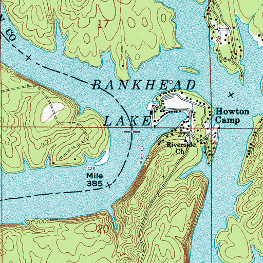 Topographic Map of Fork Shoals, AL