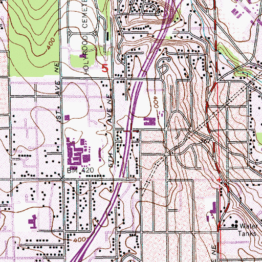 Topographic Map of North City Elementary School (historical), WA