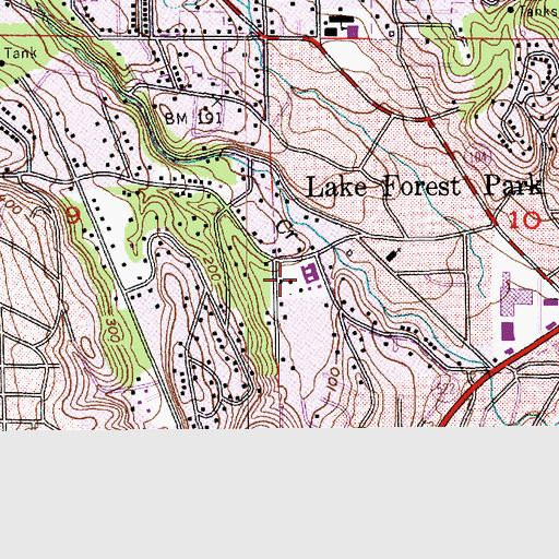Topographic Map of Brookside Elementary School, WA
