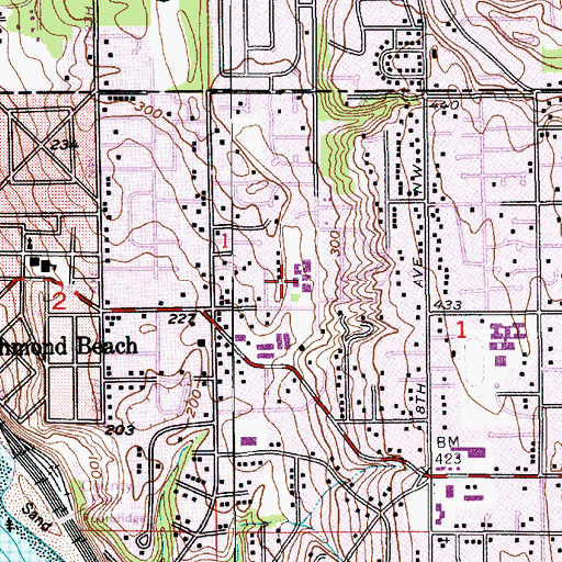 Topographic Map of Syre Elementary School, WA