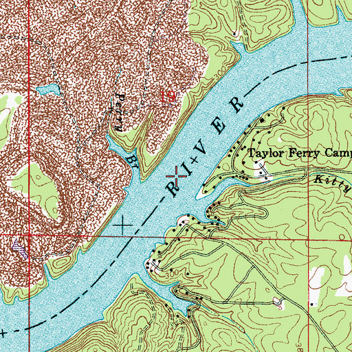 Topographic Map of Lily Shoals, AL