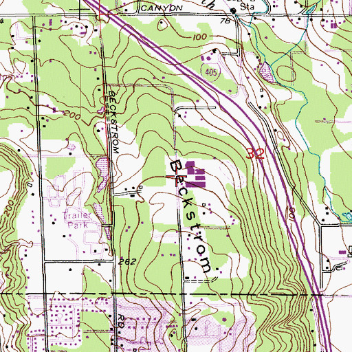 Topographic Map of Canyon Park Junior High School, WA