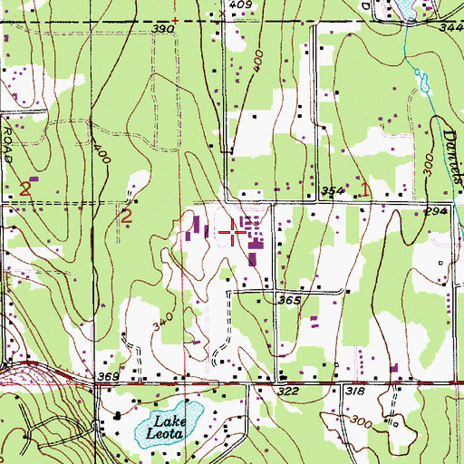 Topographic Map of Leota Junior High School, WA