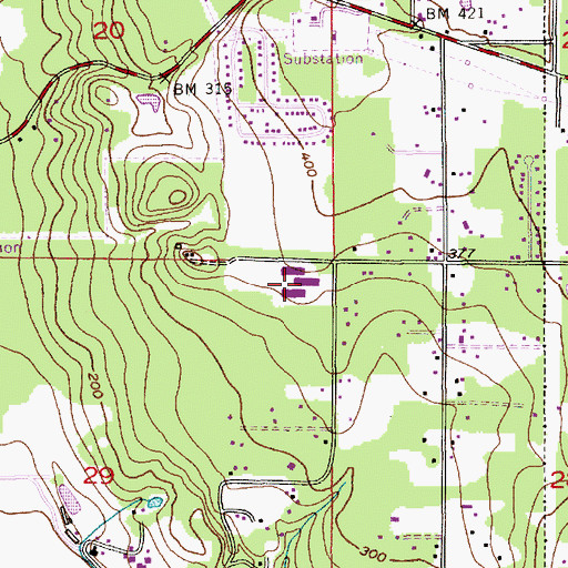 Topographic Map of Canyon Creek Elementary School, WA