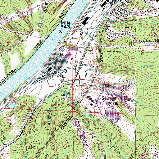 Topographic Map of Browns Mill (historical), AL