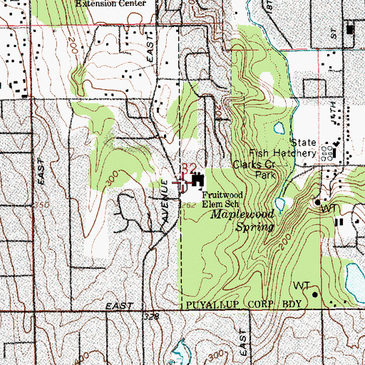 Topographic Map of Fruitland Elementary School, WA