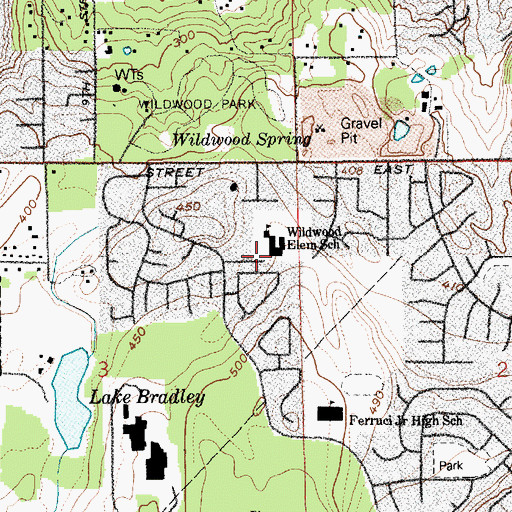 Topographic Map of Wildwood Park Elementary School, WA