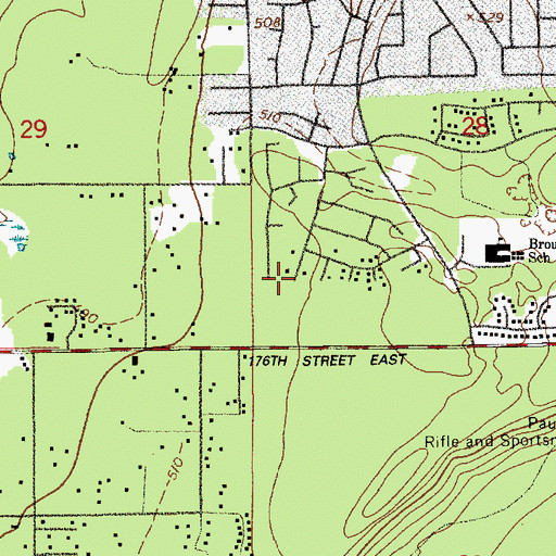 Topographic Map of Frank B Brouillet Elementary School, WA