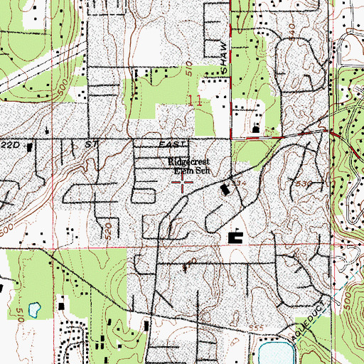 Topographic Map of Ridgecrest Elementary School, WA