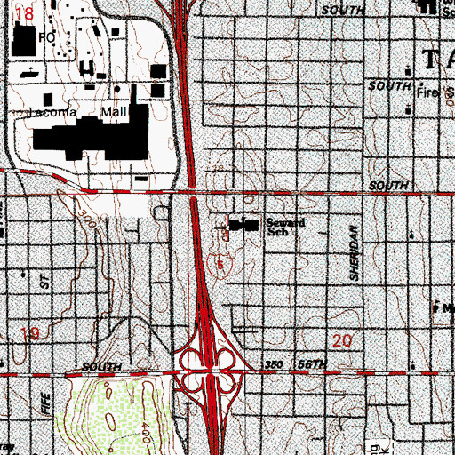 Topographic Map of Seward Elementary School, WA