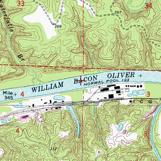 Topographic Map of Hog Shoals, AL