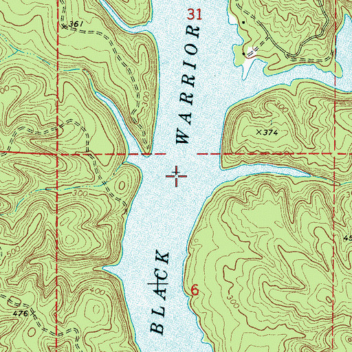 Topographic Map of Hollis Ferry (historical), AL