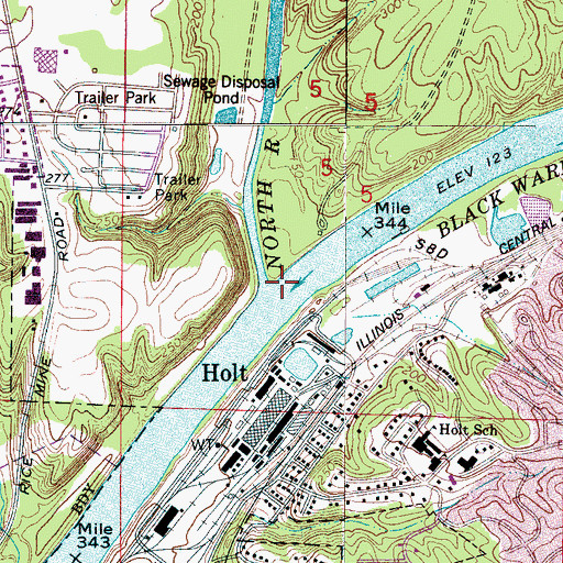 Topographic Map of McRights Ferry (historical), AL